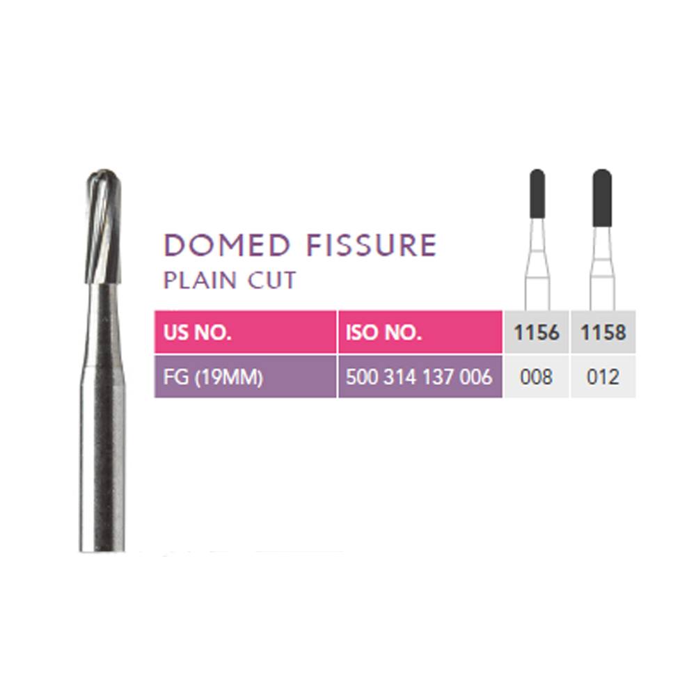 Prima Dental Domed Fissure Bur (Plain Cut) 