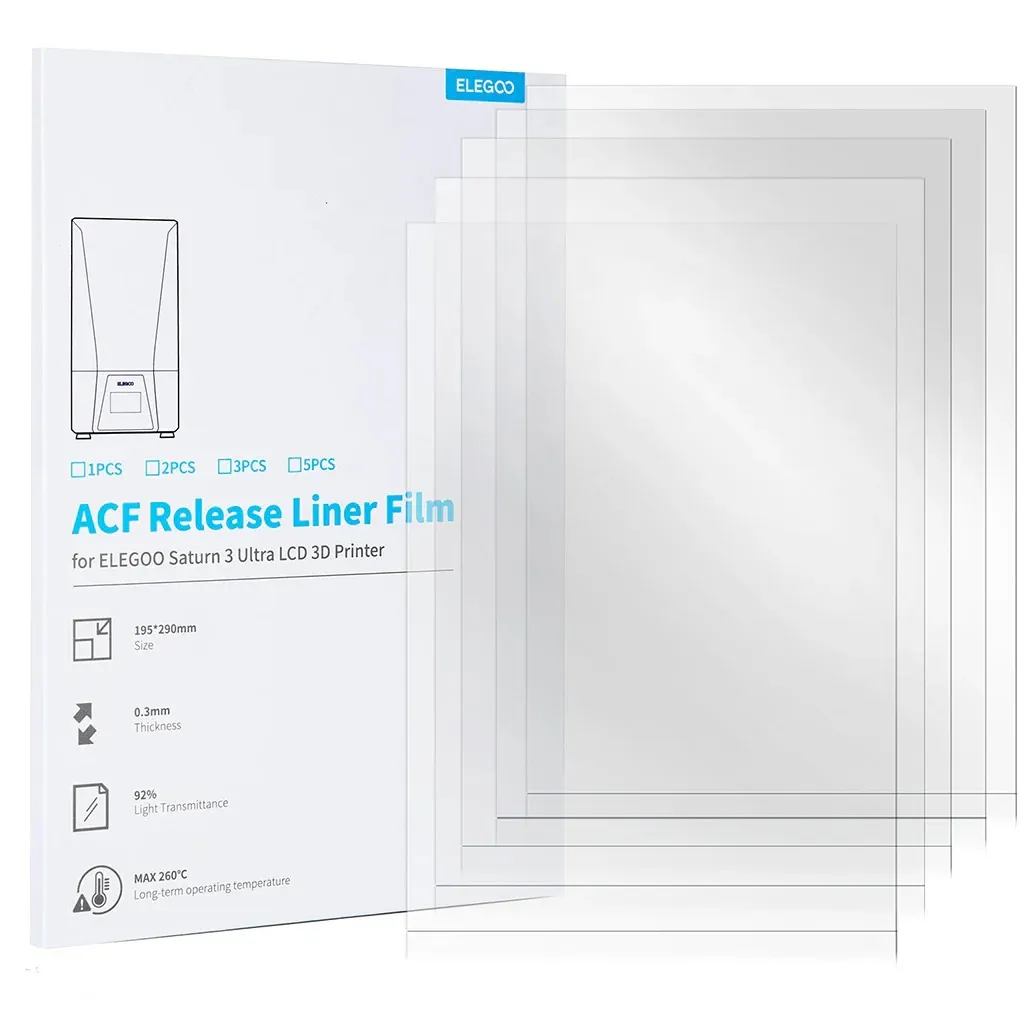 Elegoo Saturn 3 Ultra LCD 3D Printer ACF Film (Pack of 5)