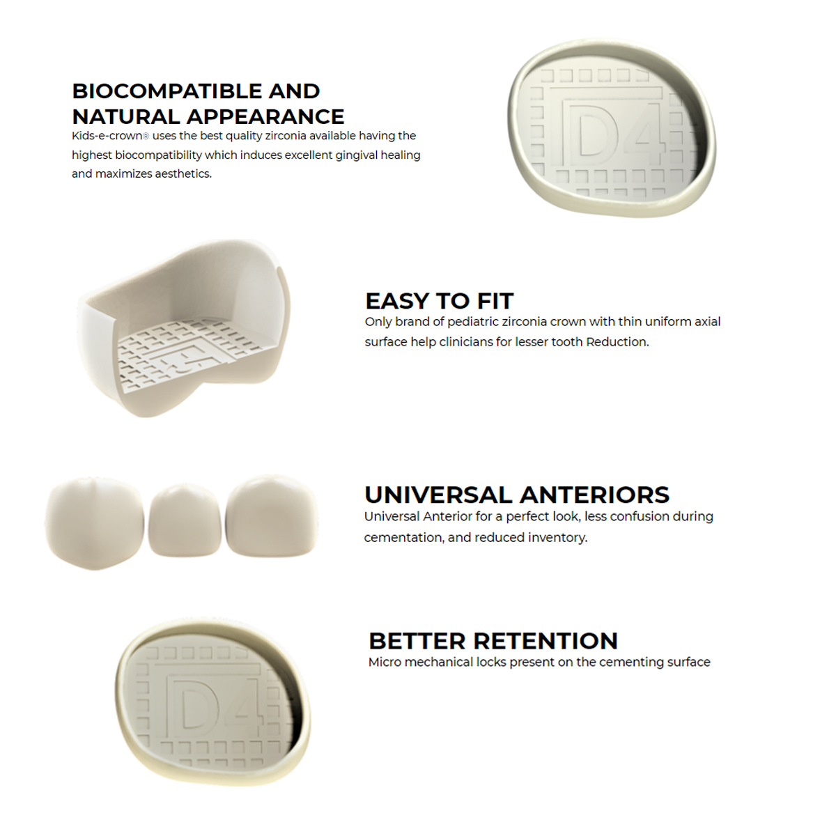 Kids-e-Crown Zirconia Universal Lower Canine Refills