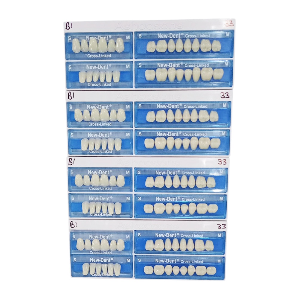 API Acrylic Teeth Sets - NewDent S33-B1 (Pack of 4 Sets)