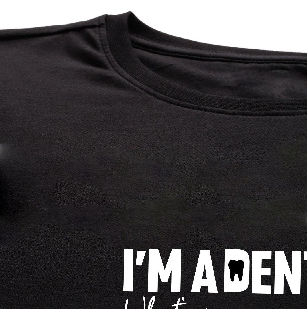 DentiCrew Round Neck Cotton T-Shirts Black - I am Dentist