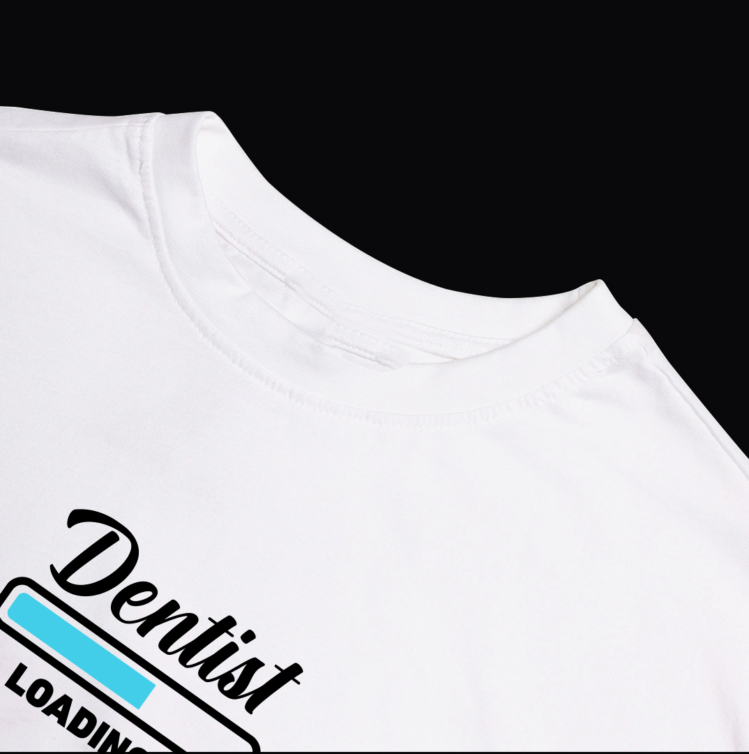 DentiCrew Round Neck Cotton T-Shirts White - Dentist Loading