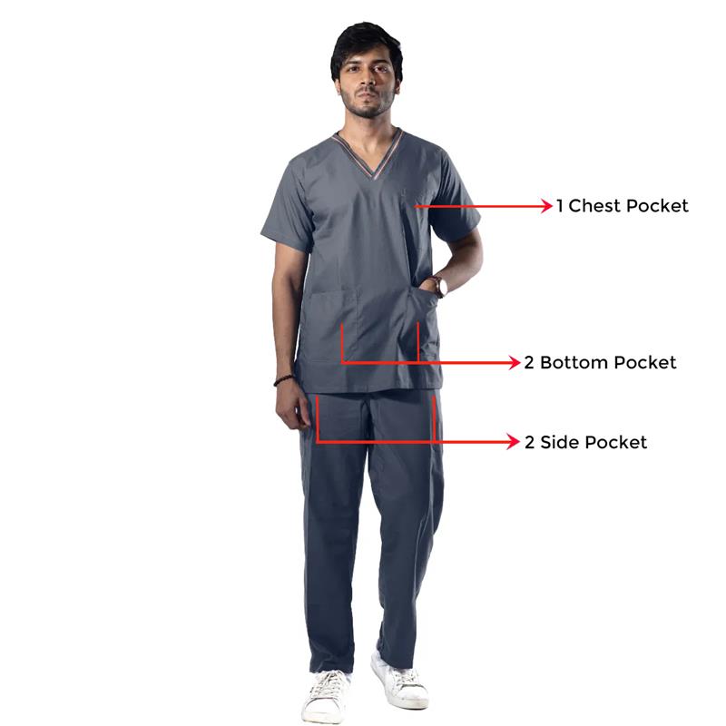 Uniform Craft Designer Scrubs Male - DSDV01 - Grey