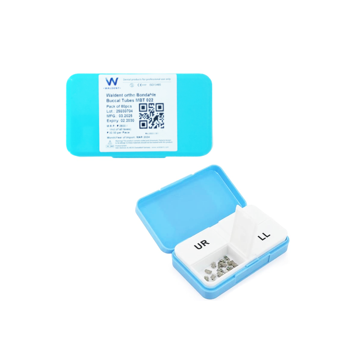 Waldent Ortho Bondable Buccal Tubes MBT 0.022 (Pack of 20 Sets)