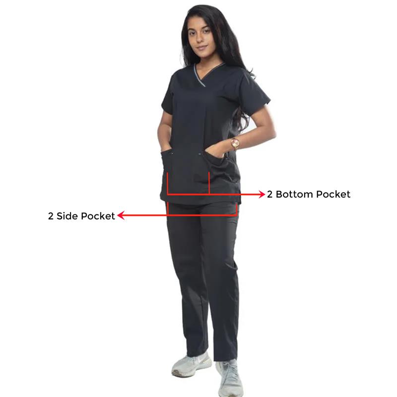 Uniform Craft Designer Scrubs Female - DSDXO1 - Black 