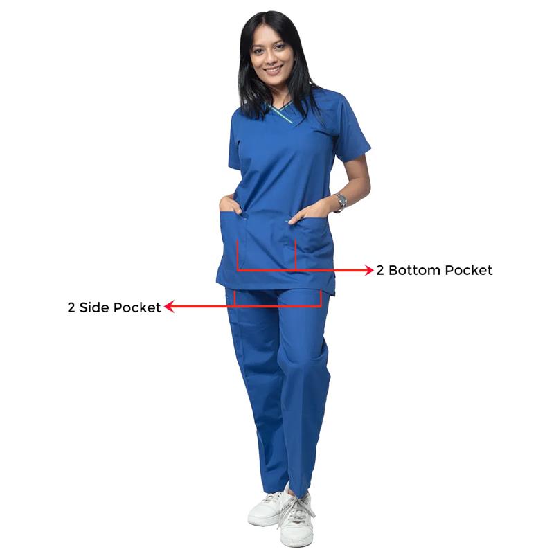 Uniform Craft Designer Scrubs Female - DSDX01 - Bright Blue 