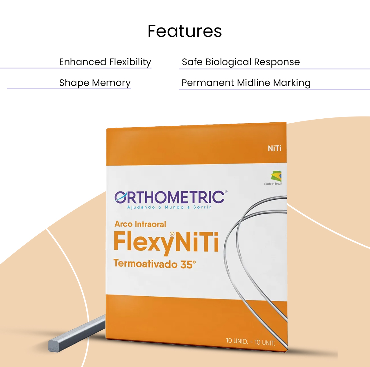 OrthoMetric Flexy NiTi Thermal 35ºC Archwire - Square (10/Pk)