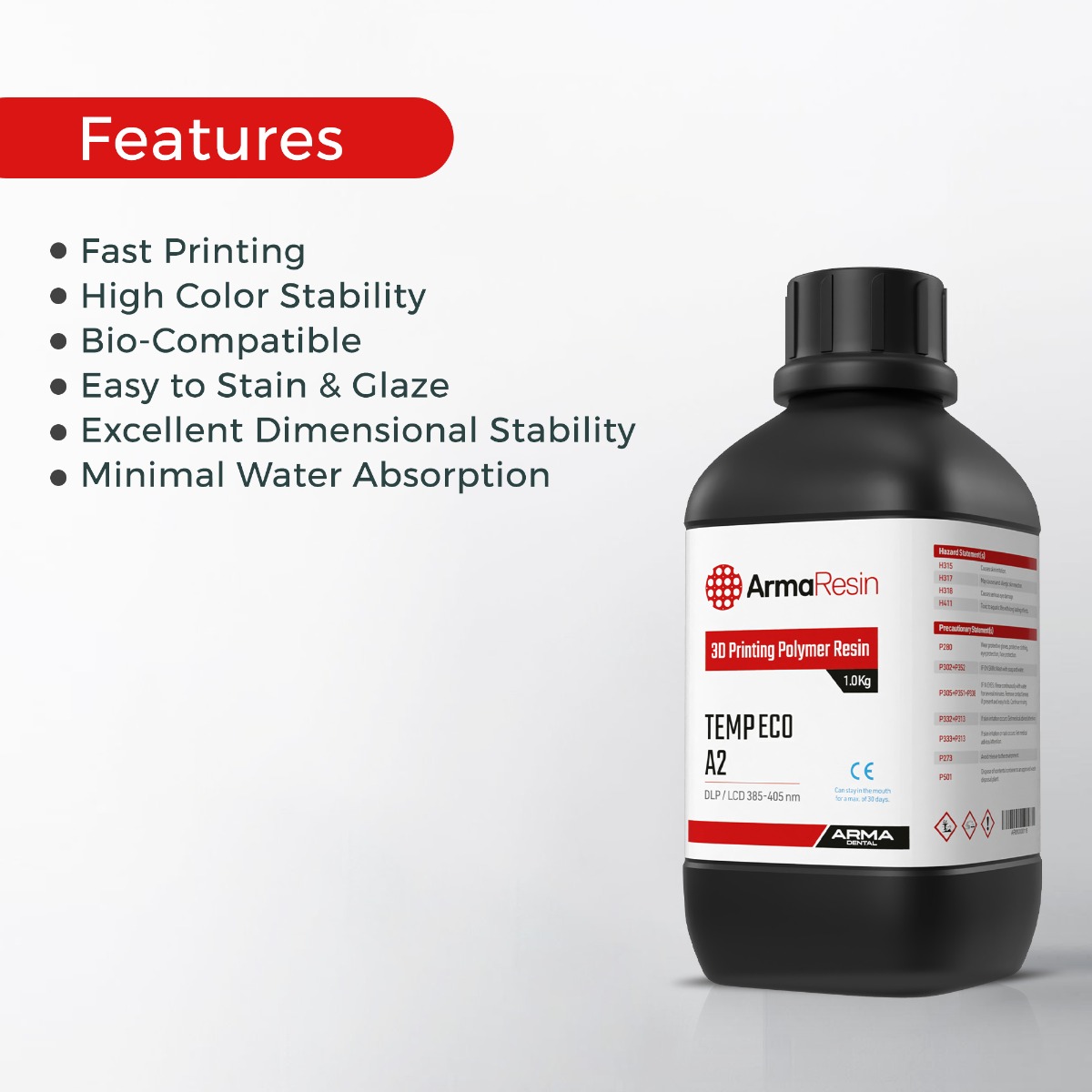 Arma Dental 3D Printing Resin - Temp Eco (1 KG)