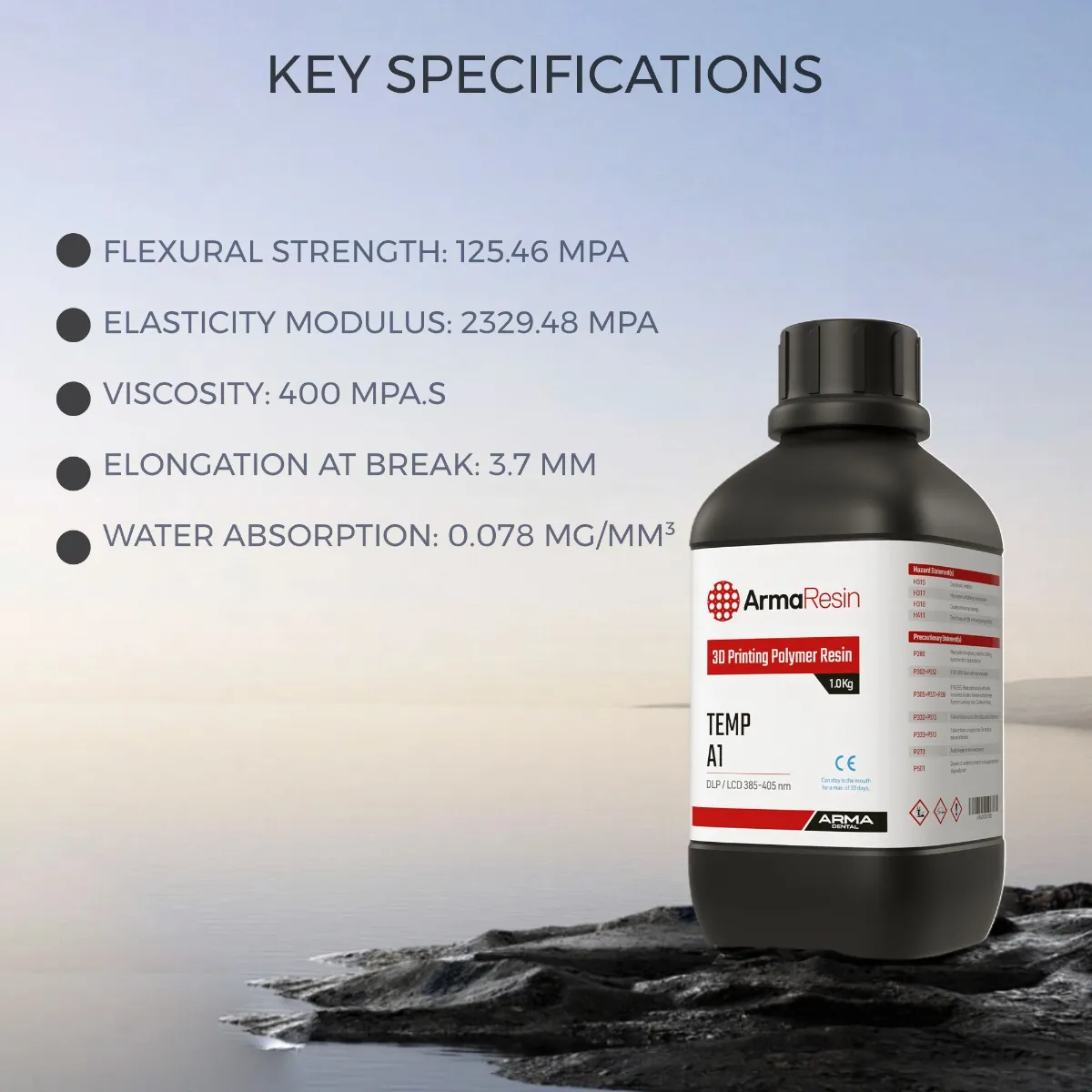 Arma Dental 3D Printing Resin - Temp (1 KG)