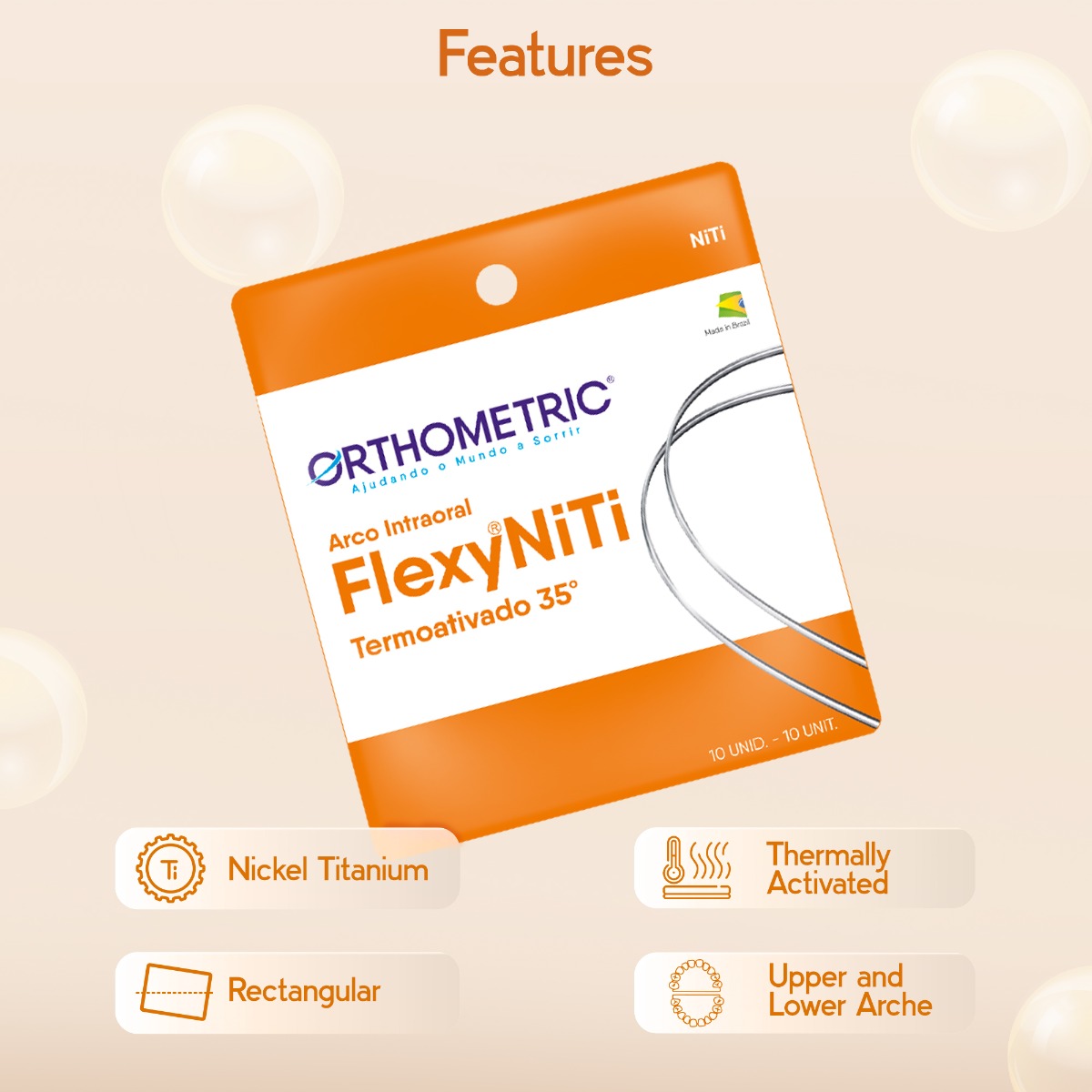 OrthoMetric Flexy NiTi Thermal 35ºC Archwires - Rectangular (10/Pk)