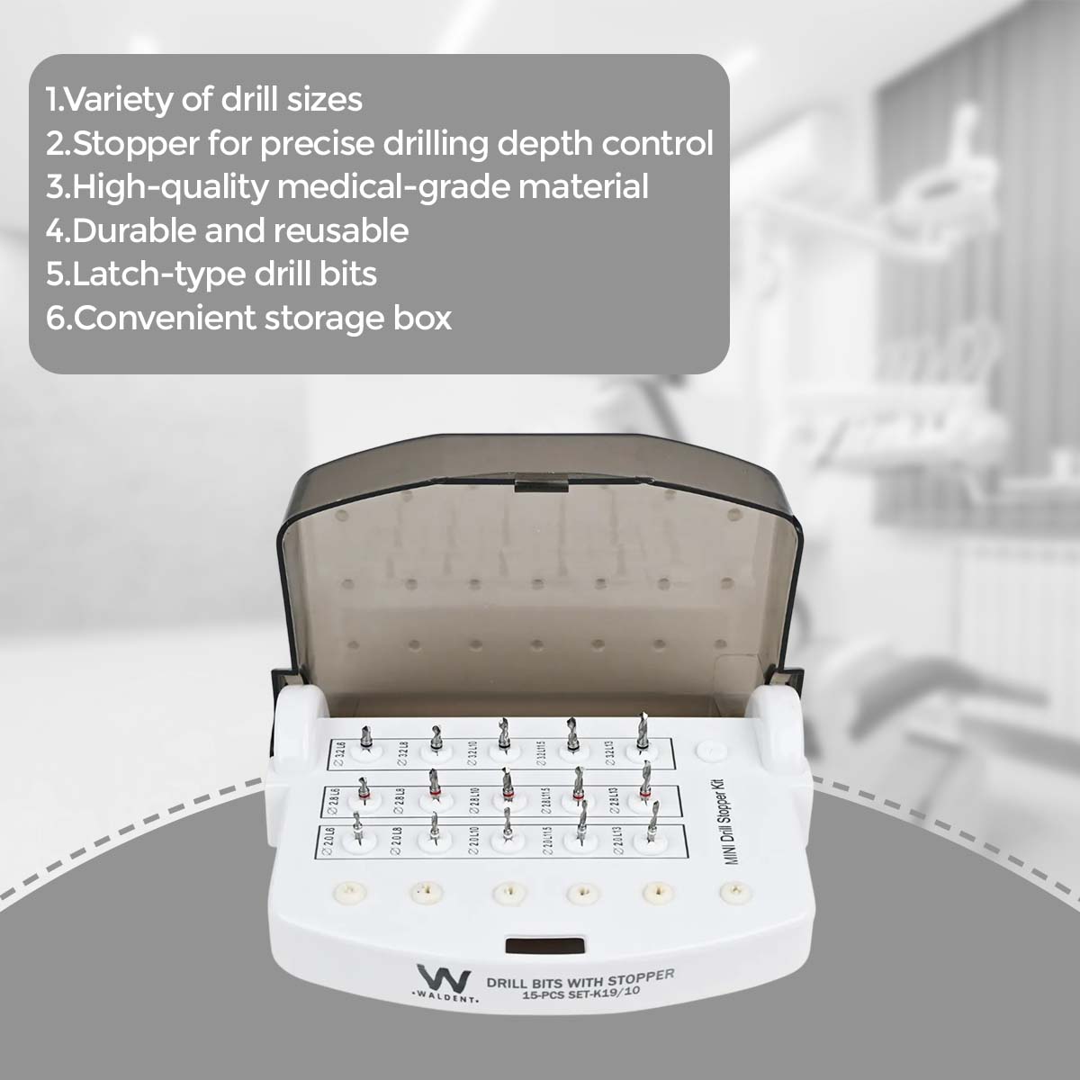 Waldent PrecisionPro Implant Drill Set 15-PCS (K19/10)