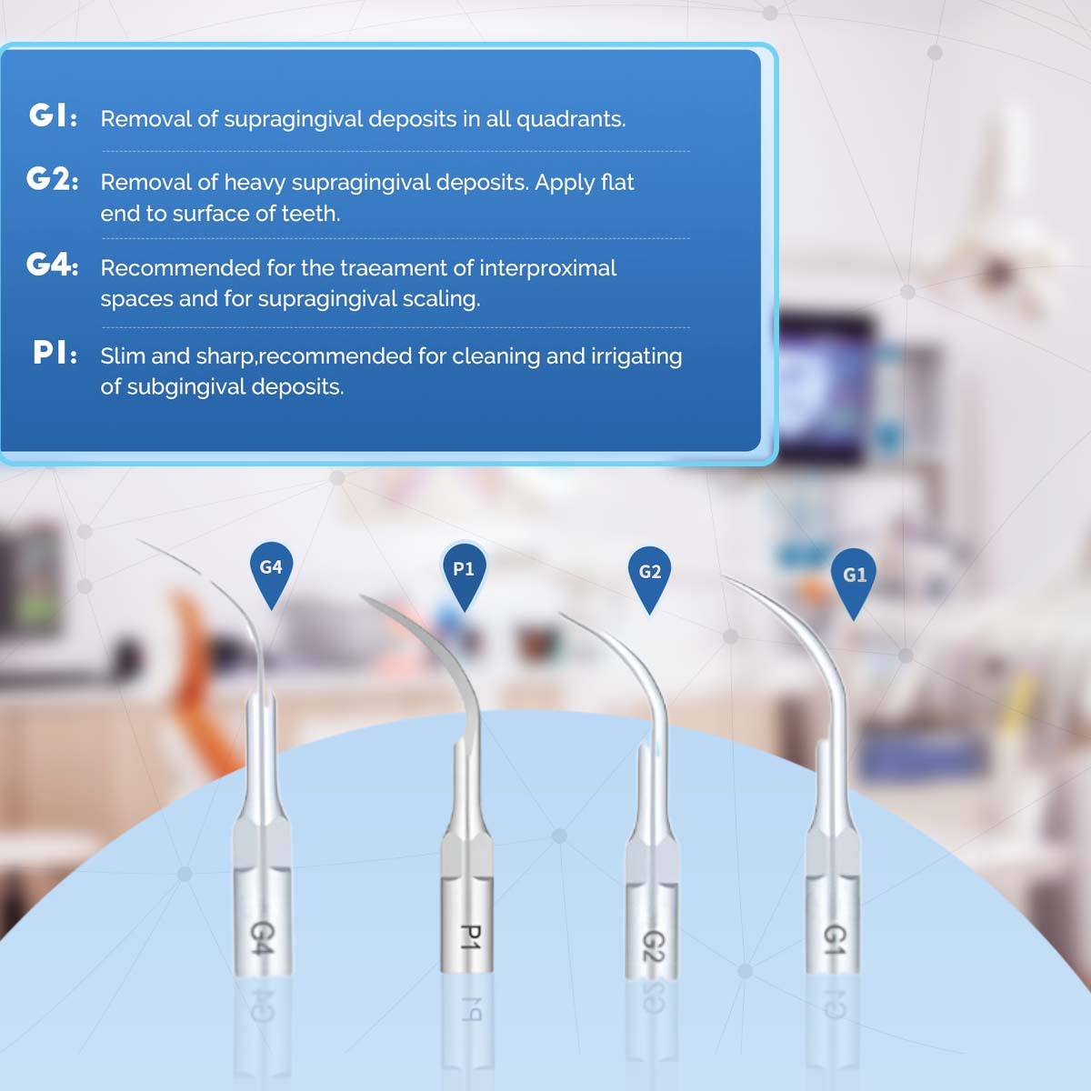 Waldent Anytooth Ultrasonic Scaler Tips Kit (EMS,UDS Type)