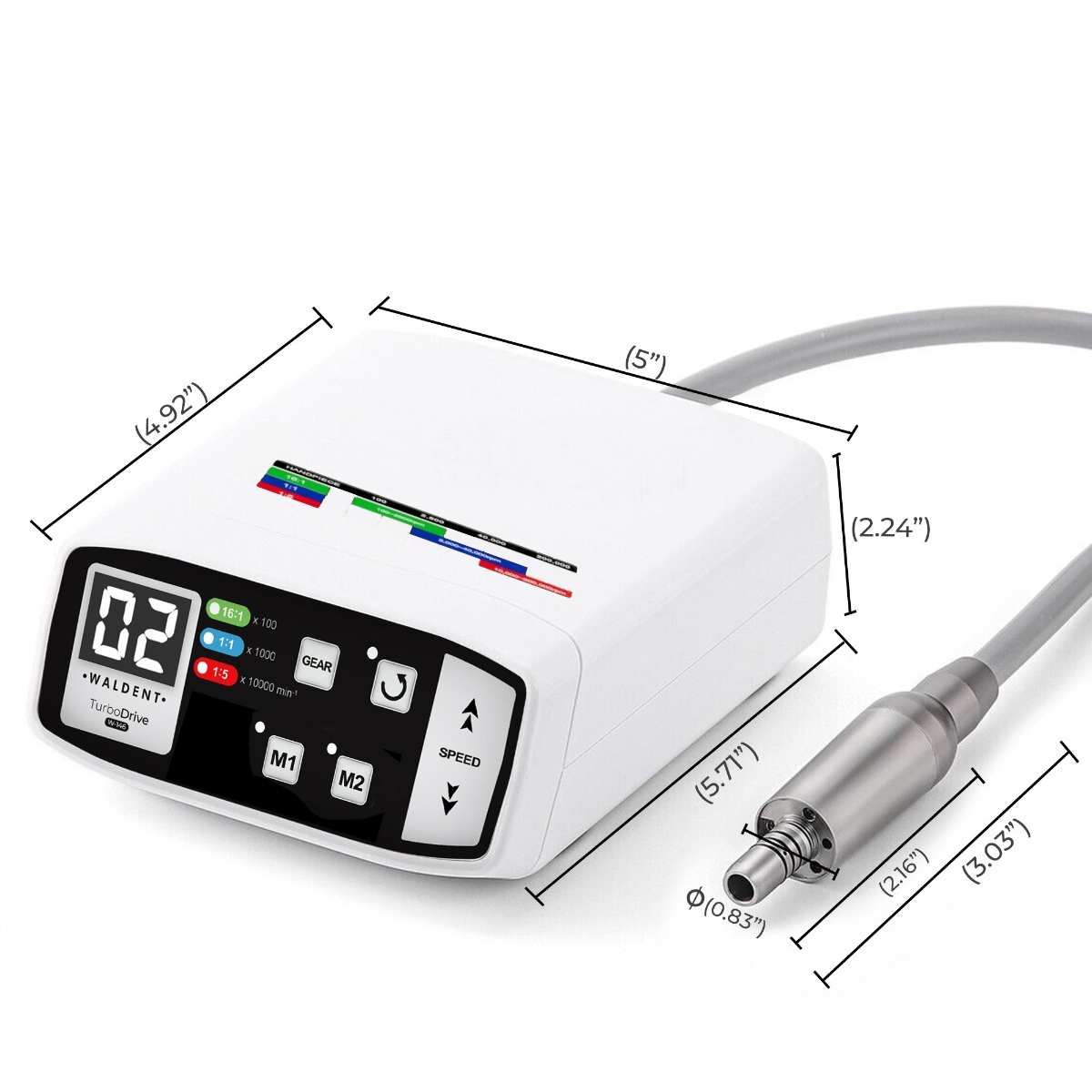 Waldent TurboDrive Brushless LED Electric Motor With 1:5 Increasing Handpiece (W-146)           