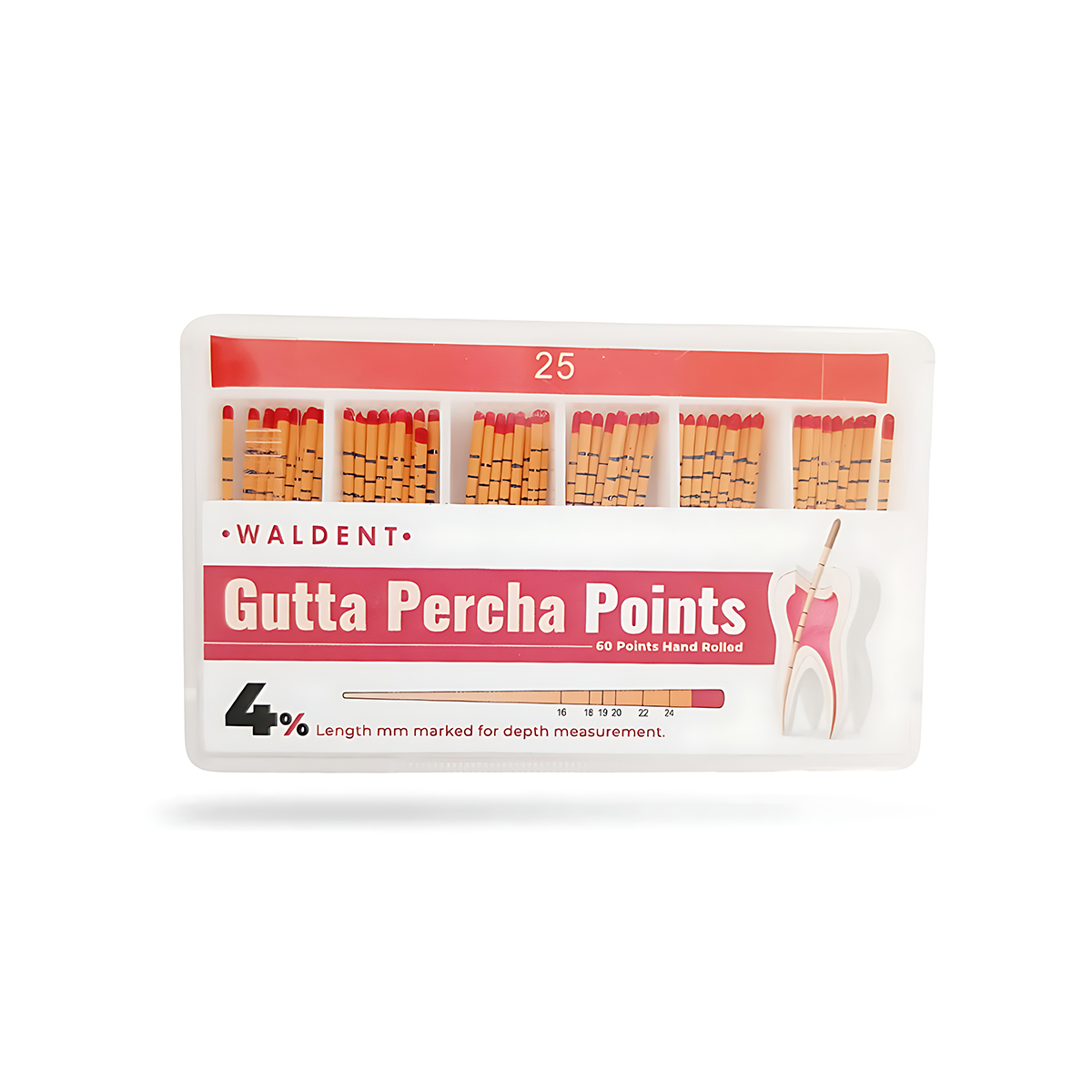 Waldent Gutta Percha Points 4% (Length Marked)