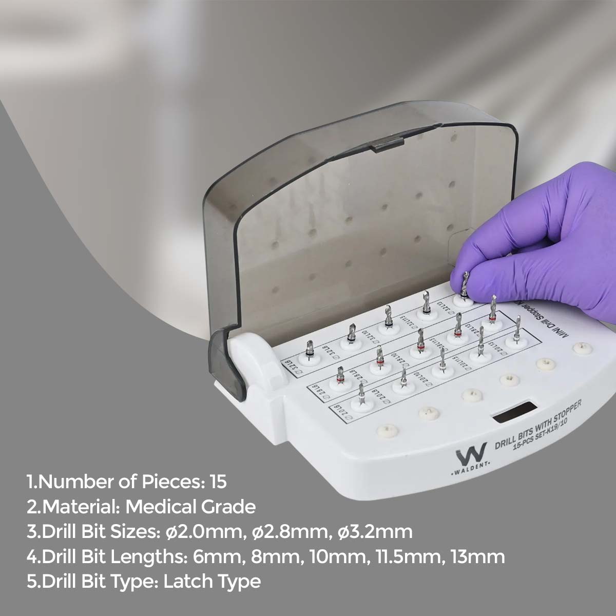 Waldent PrecisionPro Implant Drill Set 15-PCS (K19/10)