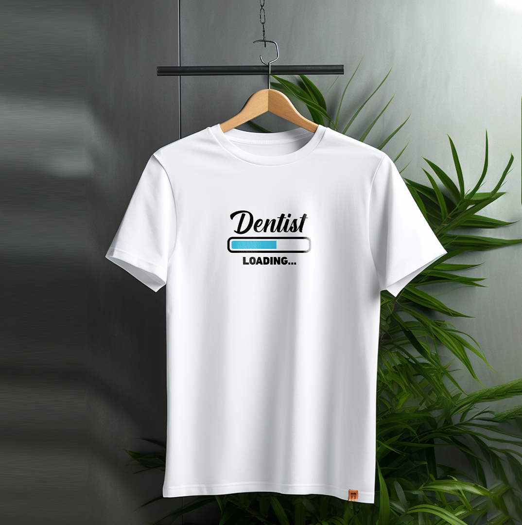 DentiCrew Round Neck Cotton T-Shirts White - Dentist Loading