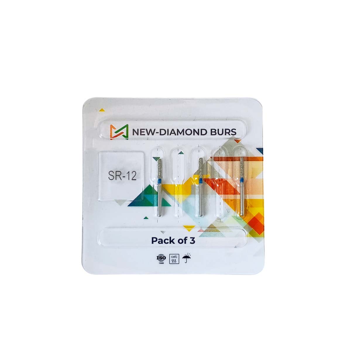 NewDiamond Straight Round  Diamond Bur SR-12 (Pack Of 3)