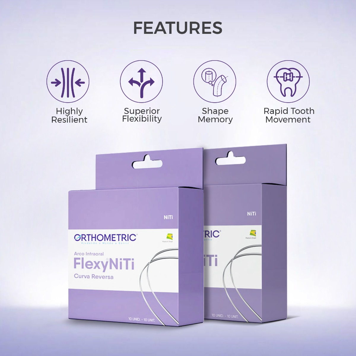 10 Packs Reverse Curve Niti Rectangular Arch Wire Orthodontic Bows Arcs Oval