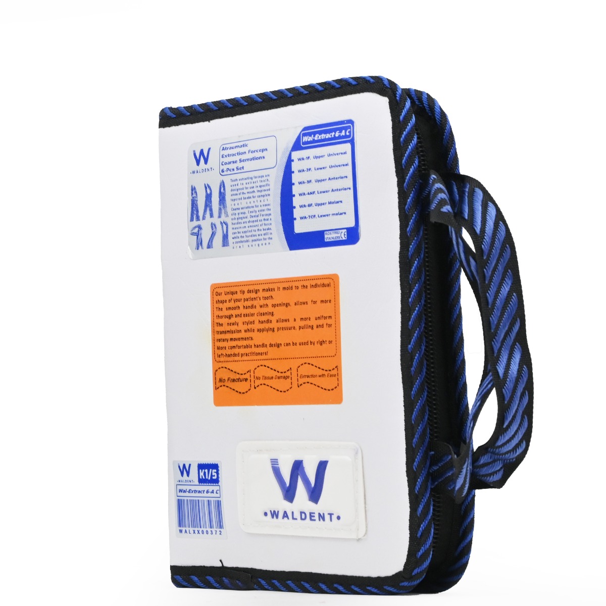 Waldent Atraumatic Extraction Instruments Forceps Kit Set of 6 - Coarse Serrations K1/5