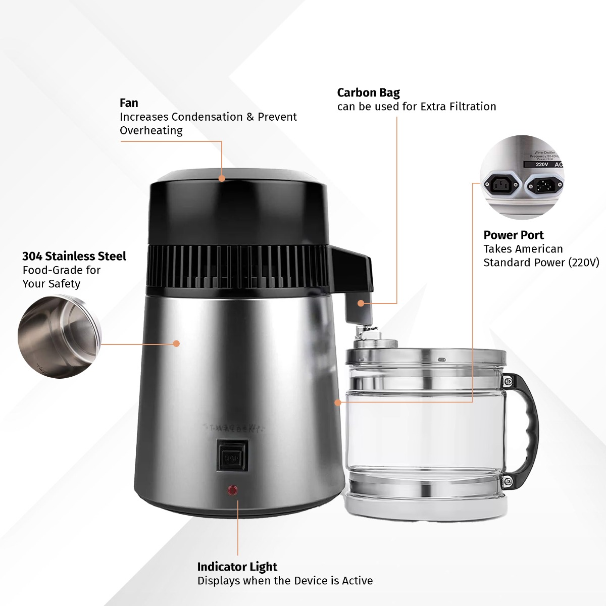 Waldent Water Distiller (Metal) Aqua-S