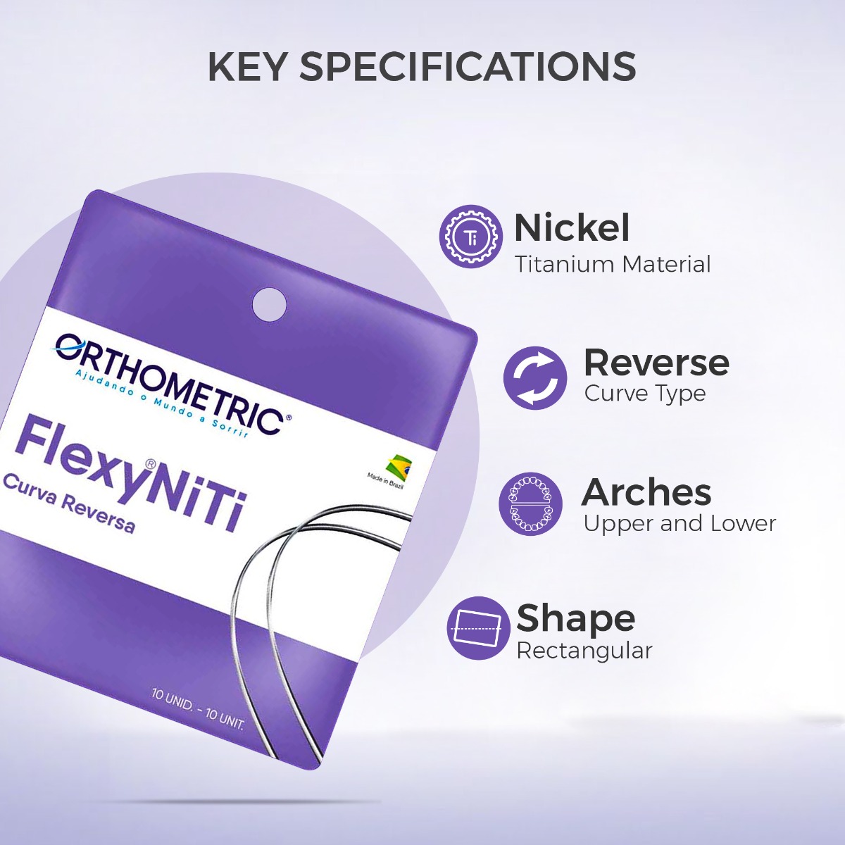 OrthoMetric Flexy NiTi Reverse Curve Intraoral Archwires - Rectangular (10/Pk)