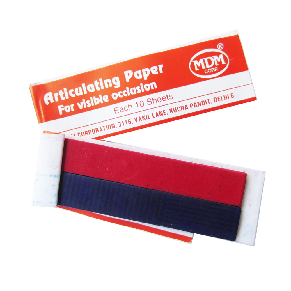 MDM Dental Articulating Paper 1 Book - Blue/Red (20 Sheets)
