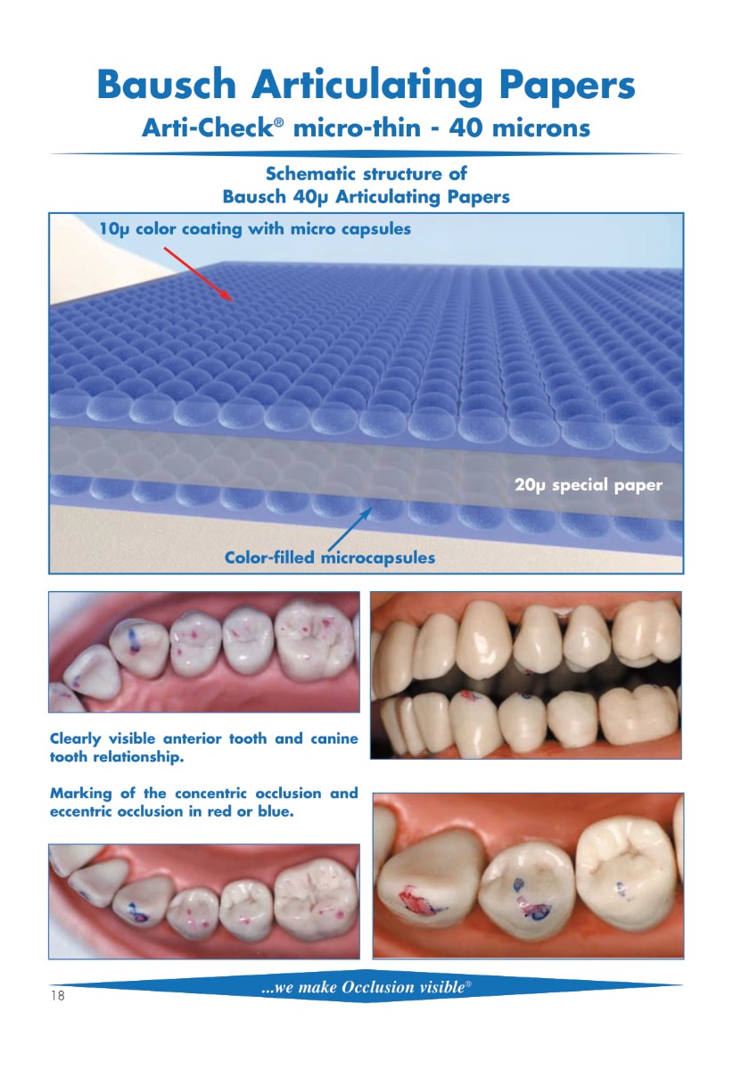 Bausch Arti-Check Dental Articulating Papers Micro Thin - 40µ Microns