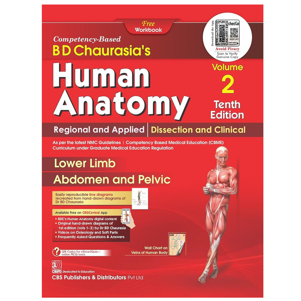 BD Chaurasia's Human Anatomy 10th Edition Volume 2 - Lower Limb Abdomen And Pelvic (69675)