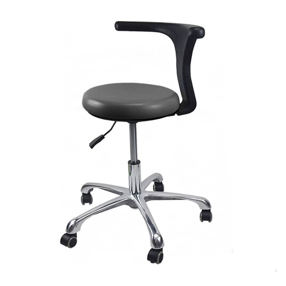 Sparedent Dental Stool with Armrest and Metal Base - Black