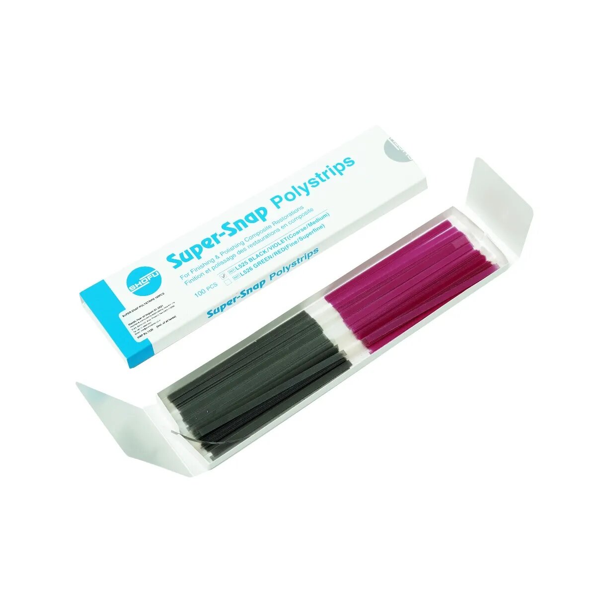 Shofu Super-Snap Polystrips(Pn L525 Black/Violet (Coarse/Medium))