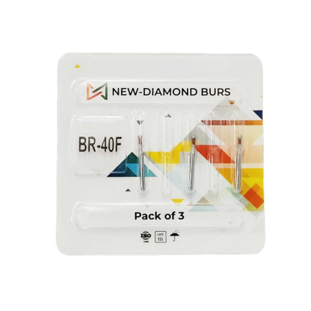 NewDiamond Ball Round FG Diamond Bur BR-40F (Pack Of 3)