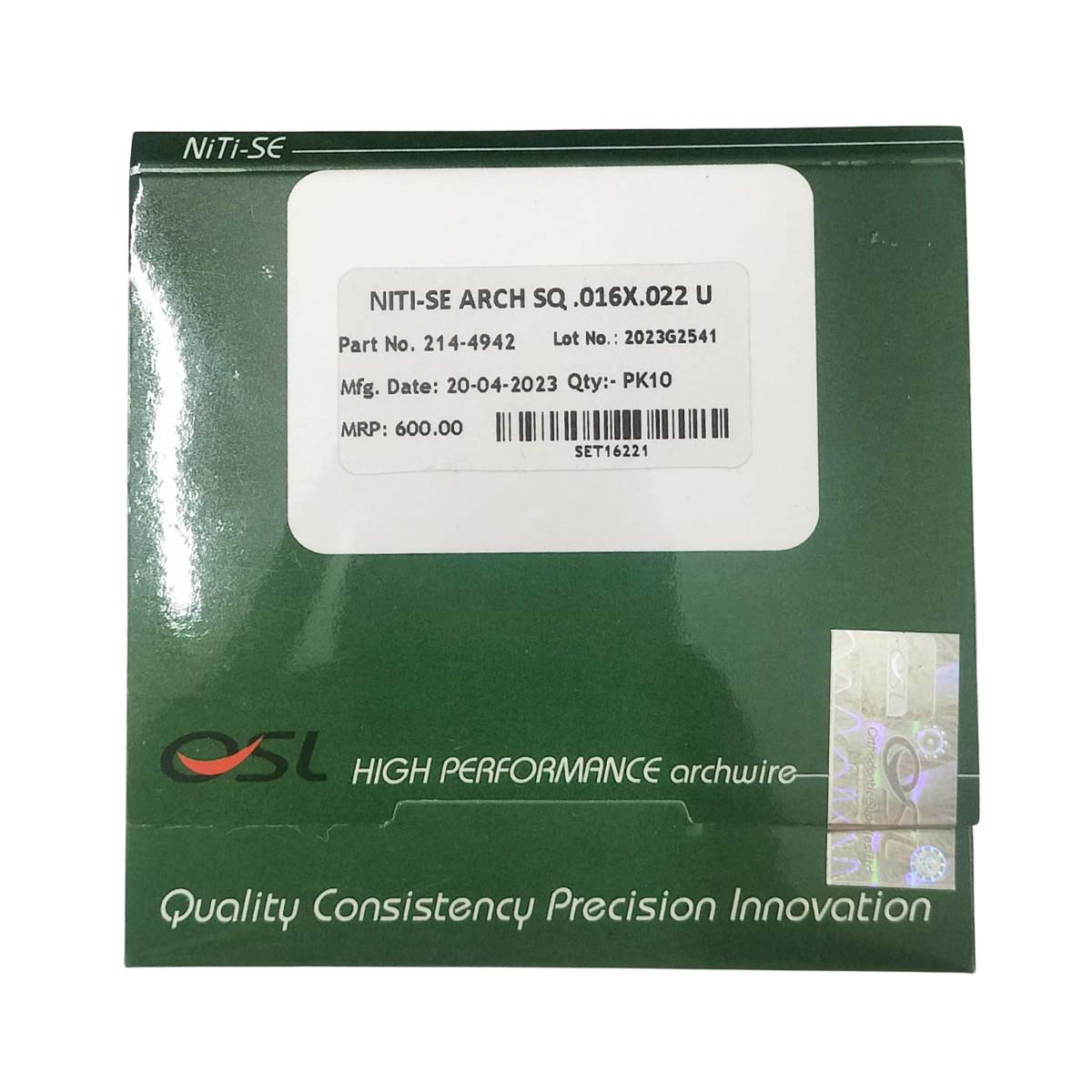 OSL Super Elastic NiTi Square Form Archwires - Rectangular (Pack Of 10)