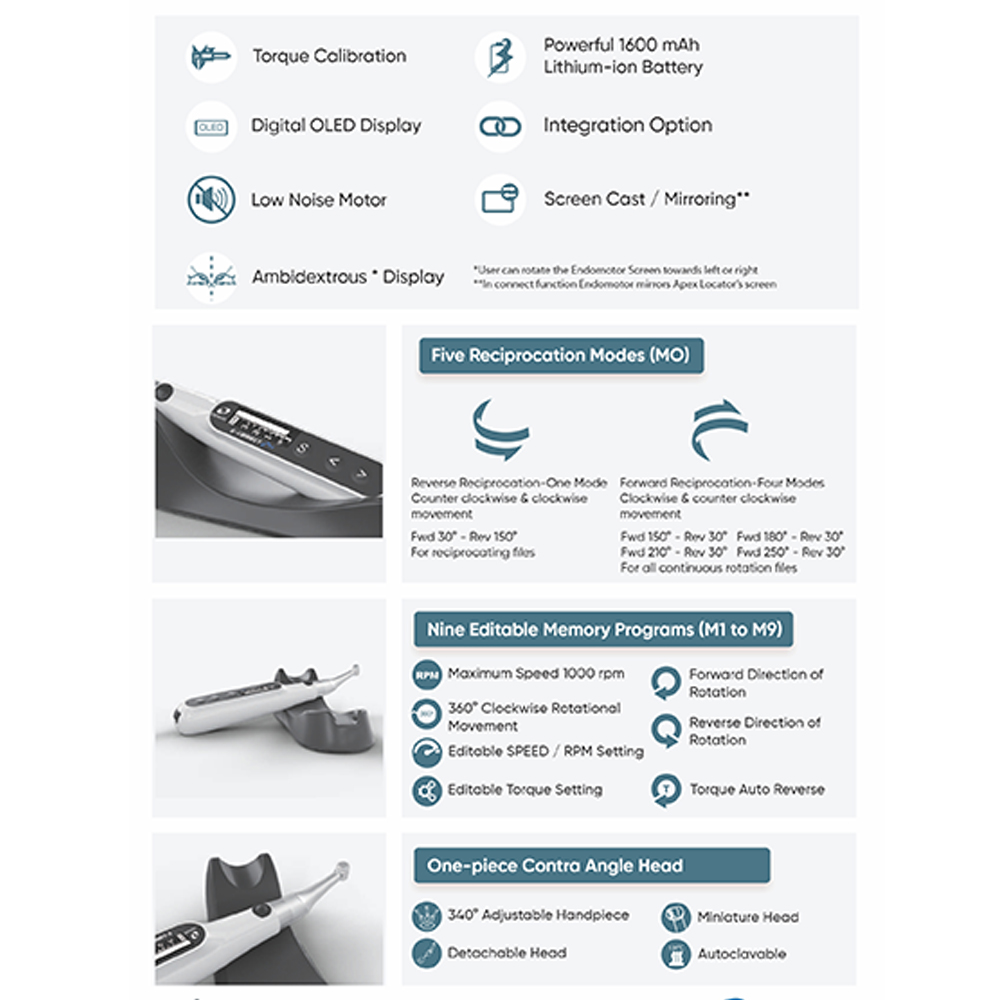 Eighteeth Medical E-Connect Endomotor with E-Pex Apex Locator Combo
