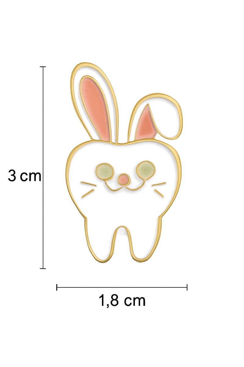 IDentical Tooth With Rabbit Ear Shape Brooch - Pack of 1 (ZYR-7359)