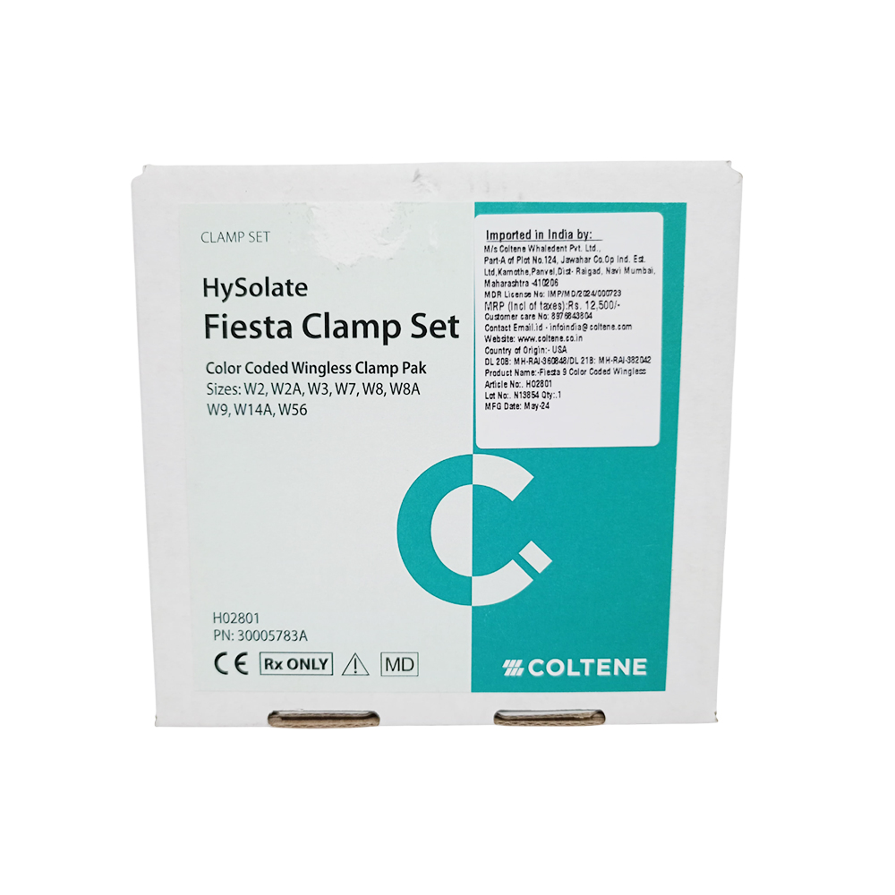 Coltene Hysolate Fiesta Color Coded Dental Dam Clamps Kit and Refills