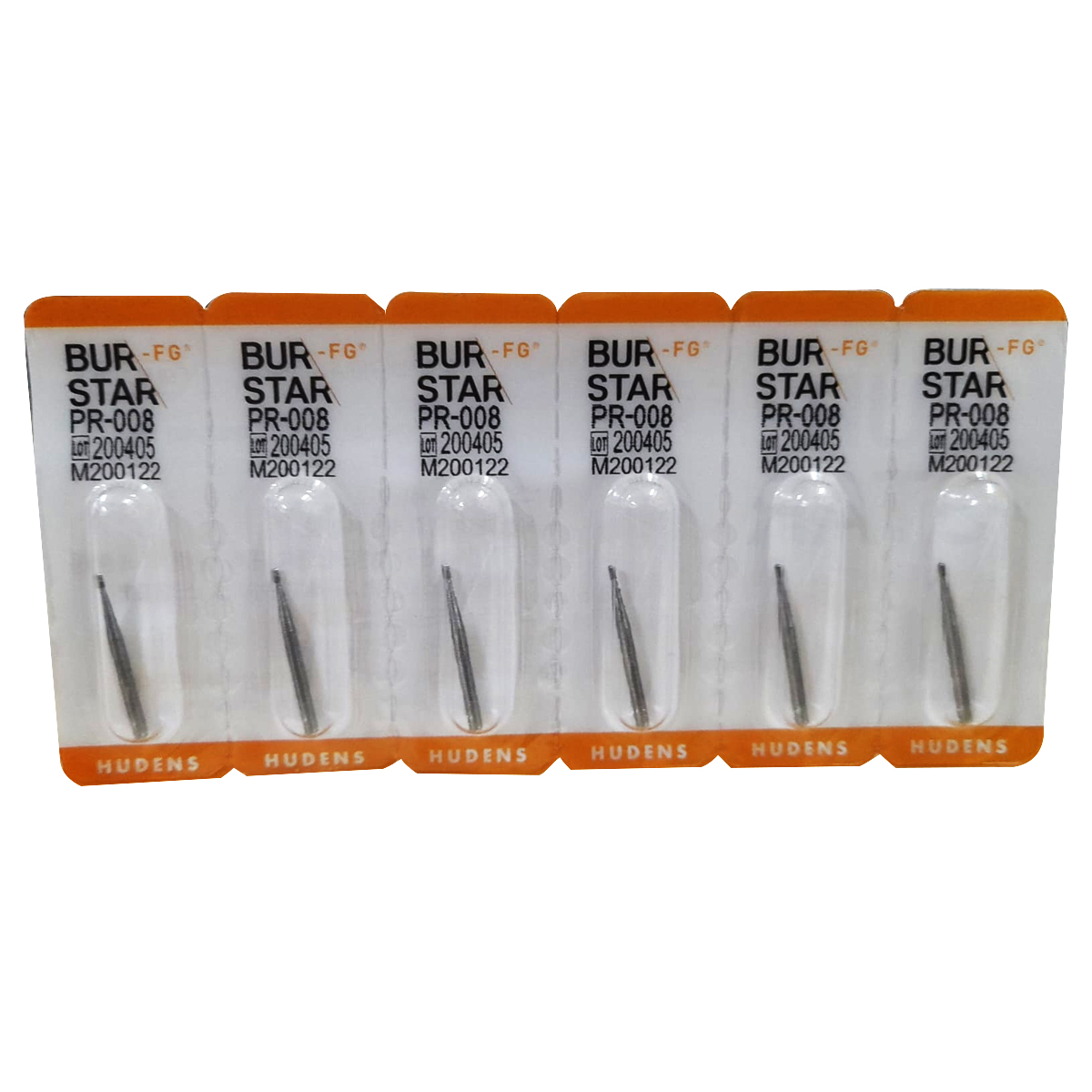 Hudens Bio Burstar Pear Shaped FG Carbide Bur PR-008 (Pack Of 6)
