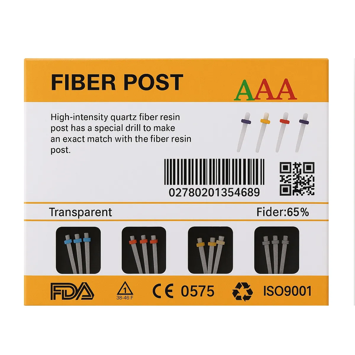 AAA Dental Fiber Post Kit (Pack of 20 Posts + 4 Drills)