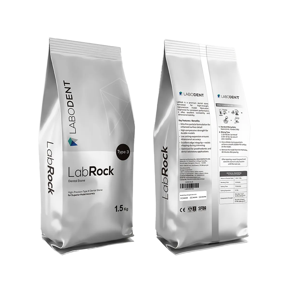 Labodent LabRock Dental Stone Type 3 Dark Blue - 1.5Kg