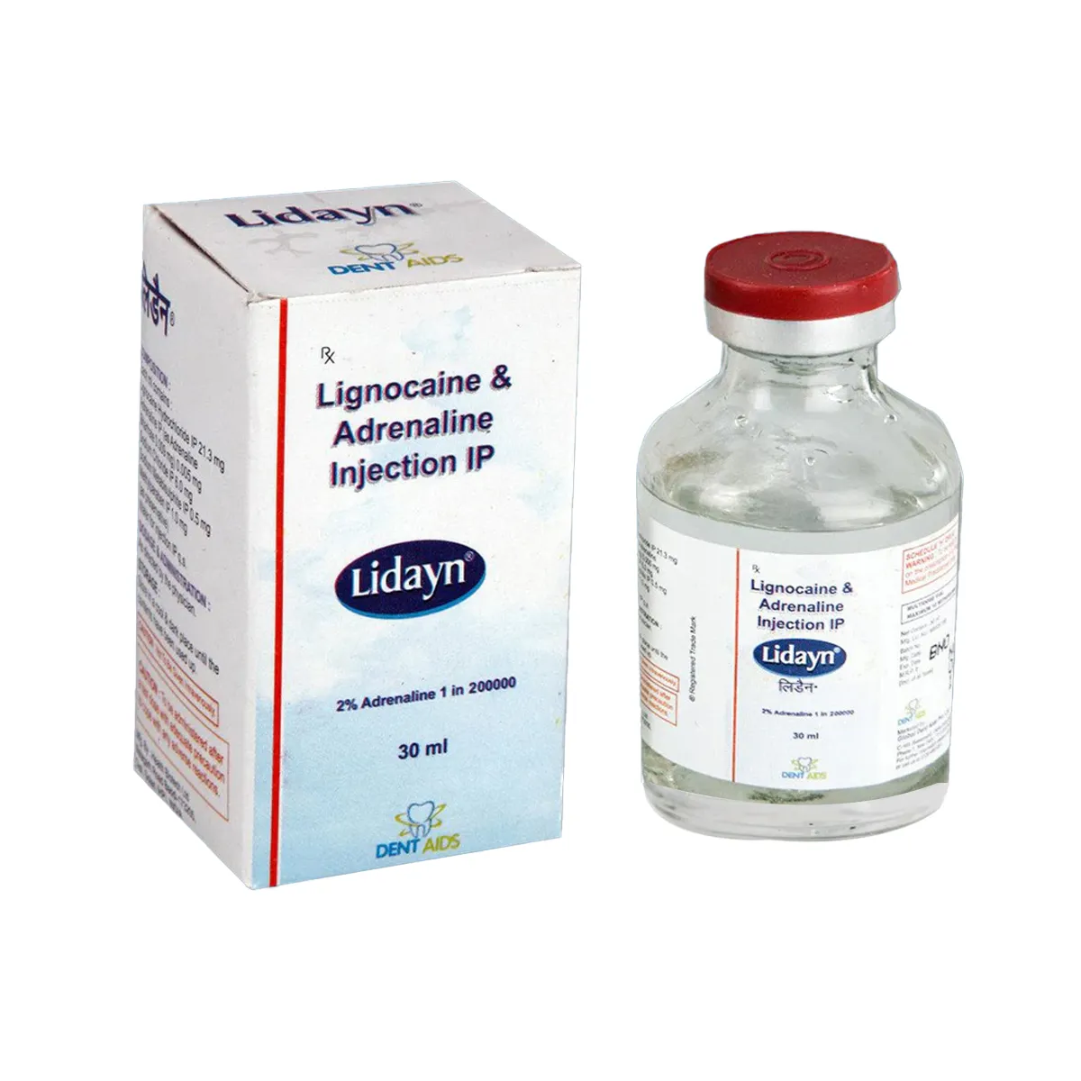 Dentaids Lidayn Lignocaine Injection With 2% Adrenaline (Pack of 12)