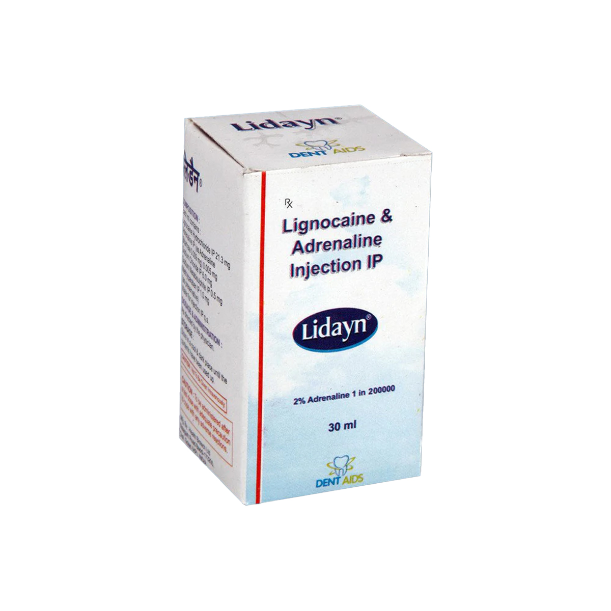 Dentaids Lidayn Lignocaine Injection With 2% Adrenaline (Pack of 12)