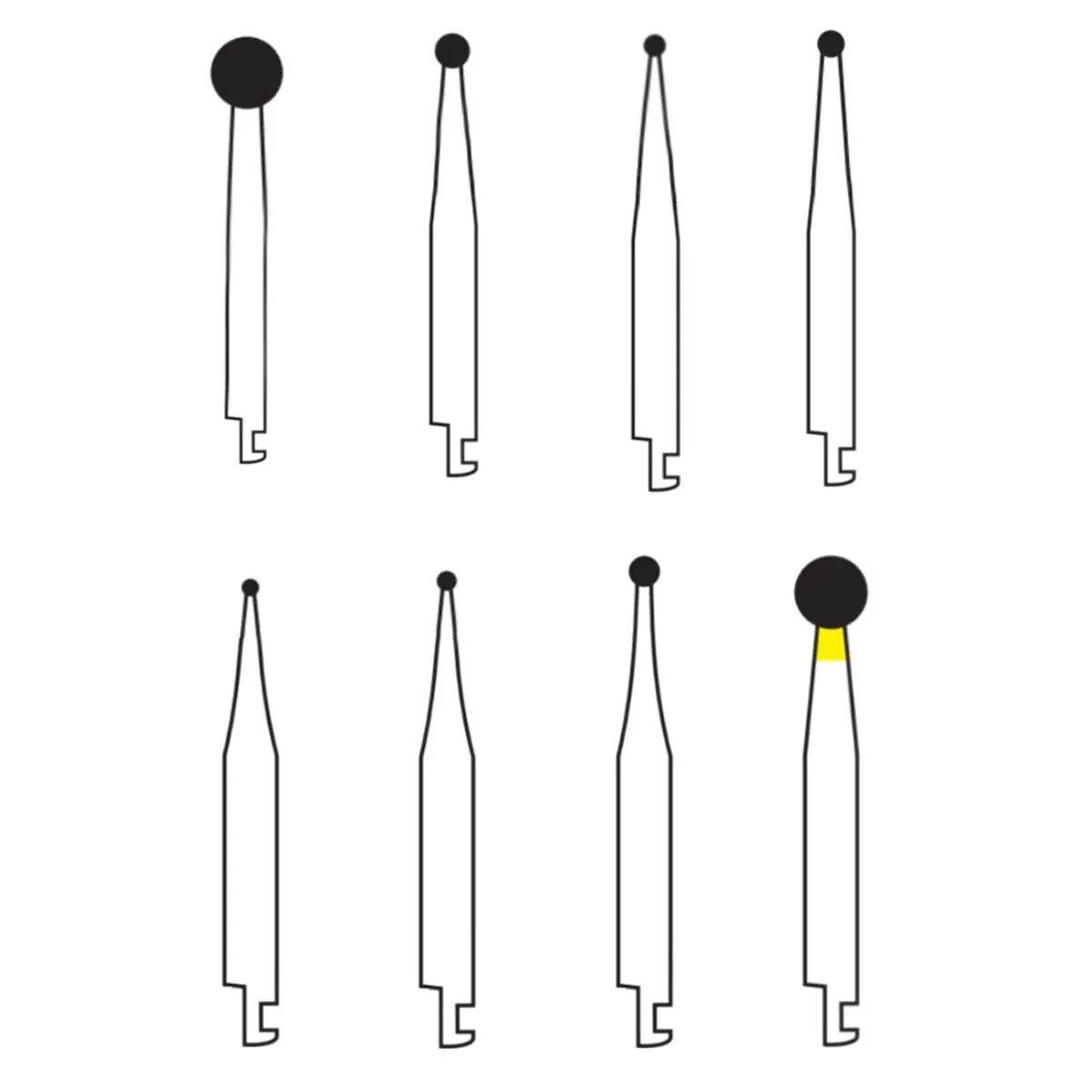 Pivo Ball Round CA Diamond Burs - BR (Pack Of 5)