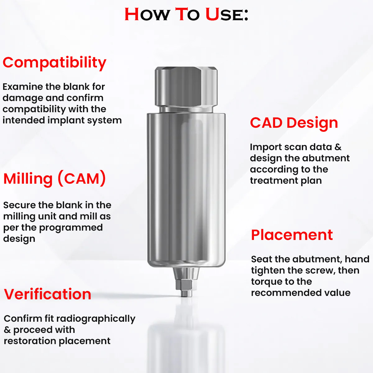 Dentaltech Korean Mini Implant Compatible Premill Abutment Blank (OSSM)