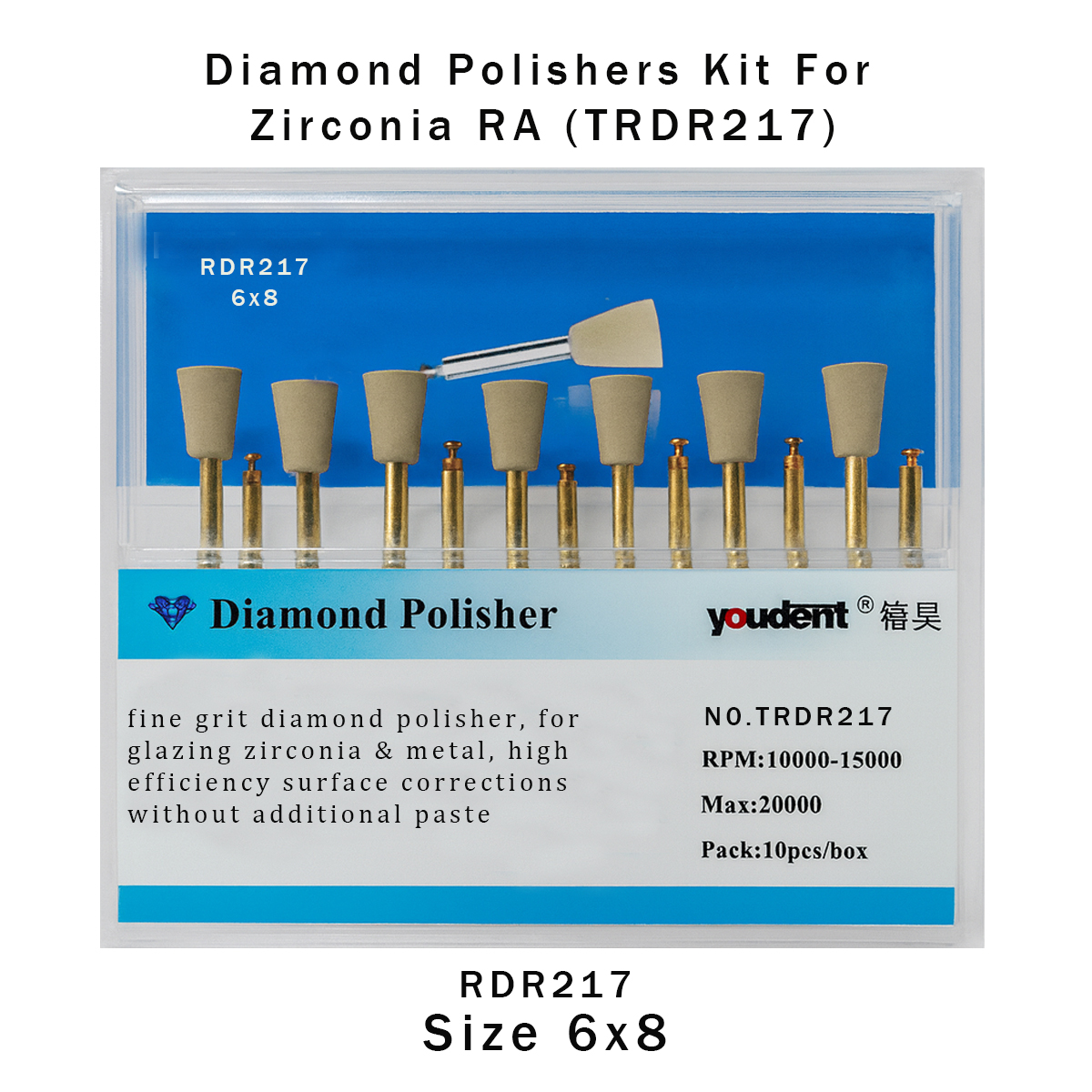 Youdent Diamond Polishers Kit For Zirconia RA