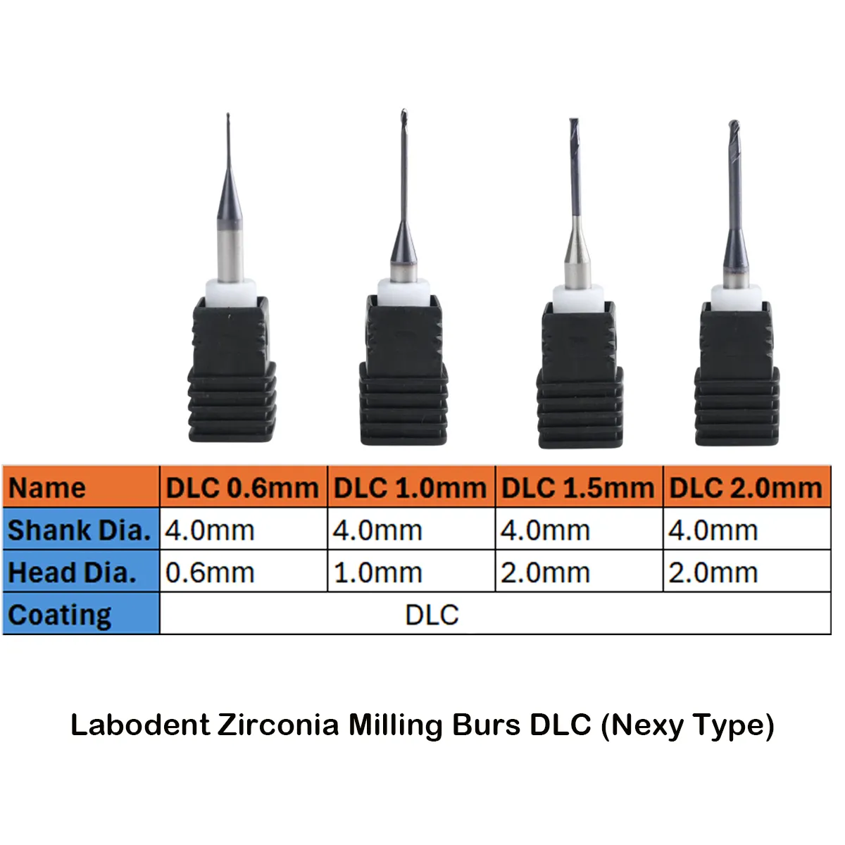 Labodent Zirconia Milling Burs DLC (Nexy Type)