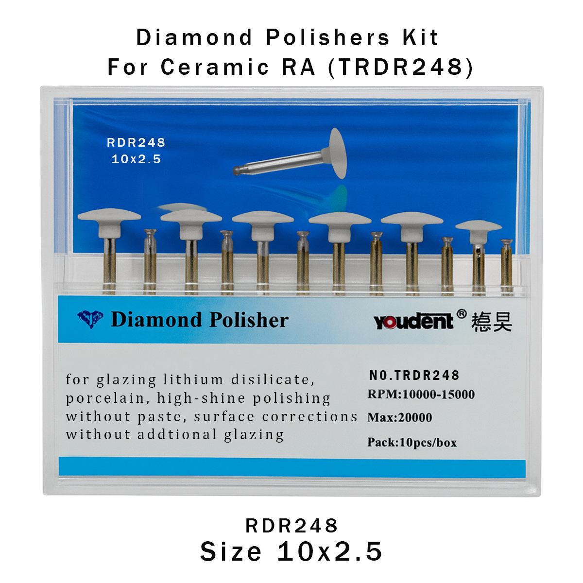 Youdent Diamond Polishers Kit For Ceramic RA