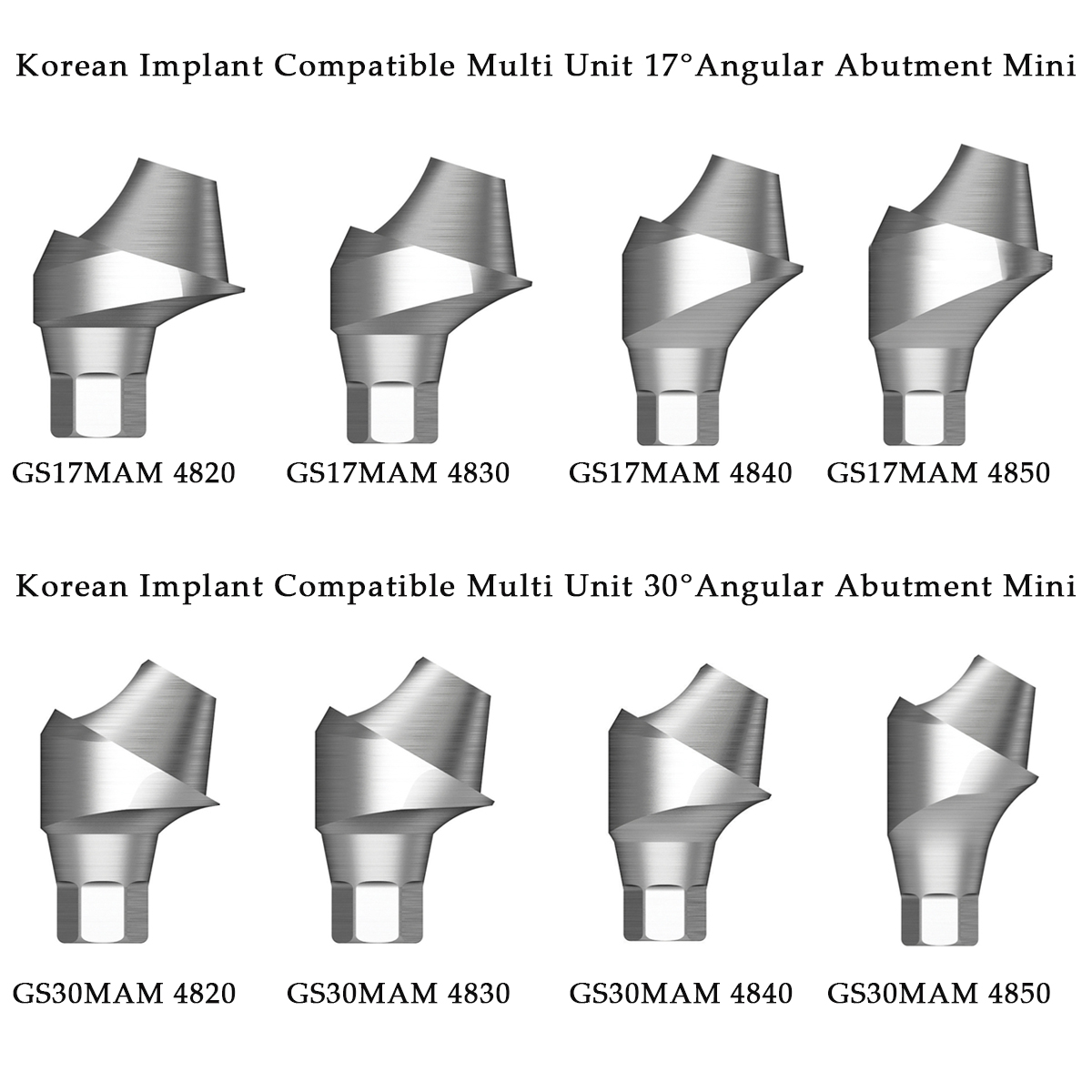 Dentaltech Korean Implant Compatible Multi Unit Angular Abutments - Mini