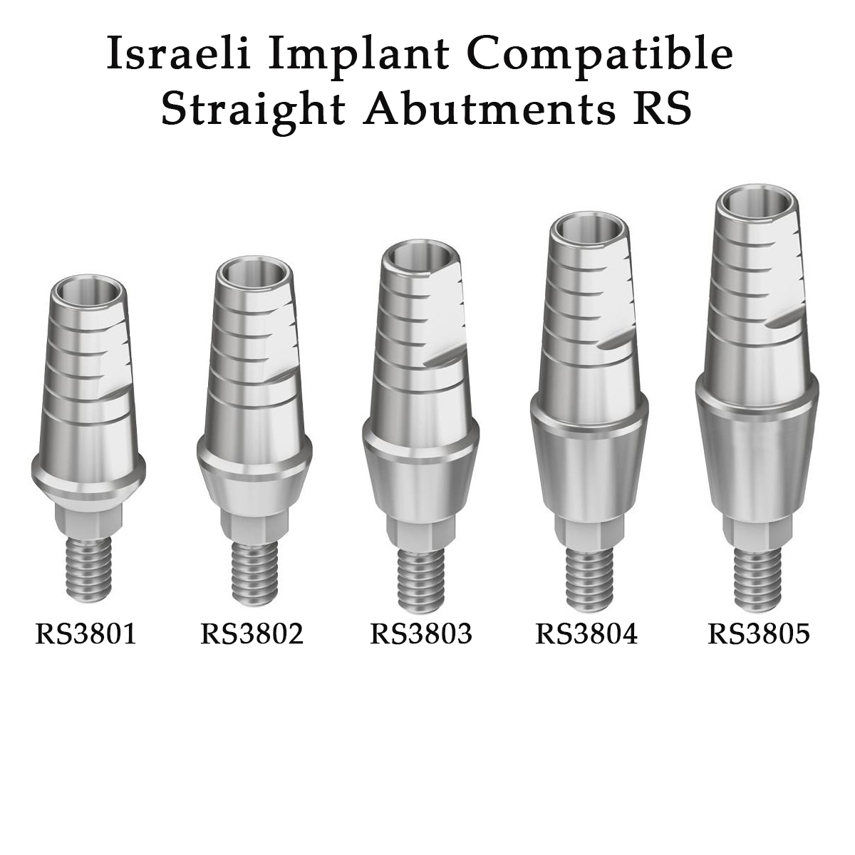 Dentaltech Israeli Implant Compatible Straight Abutments RS