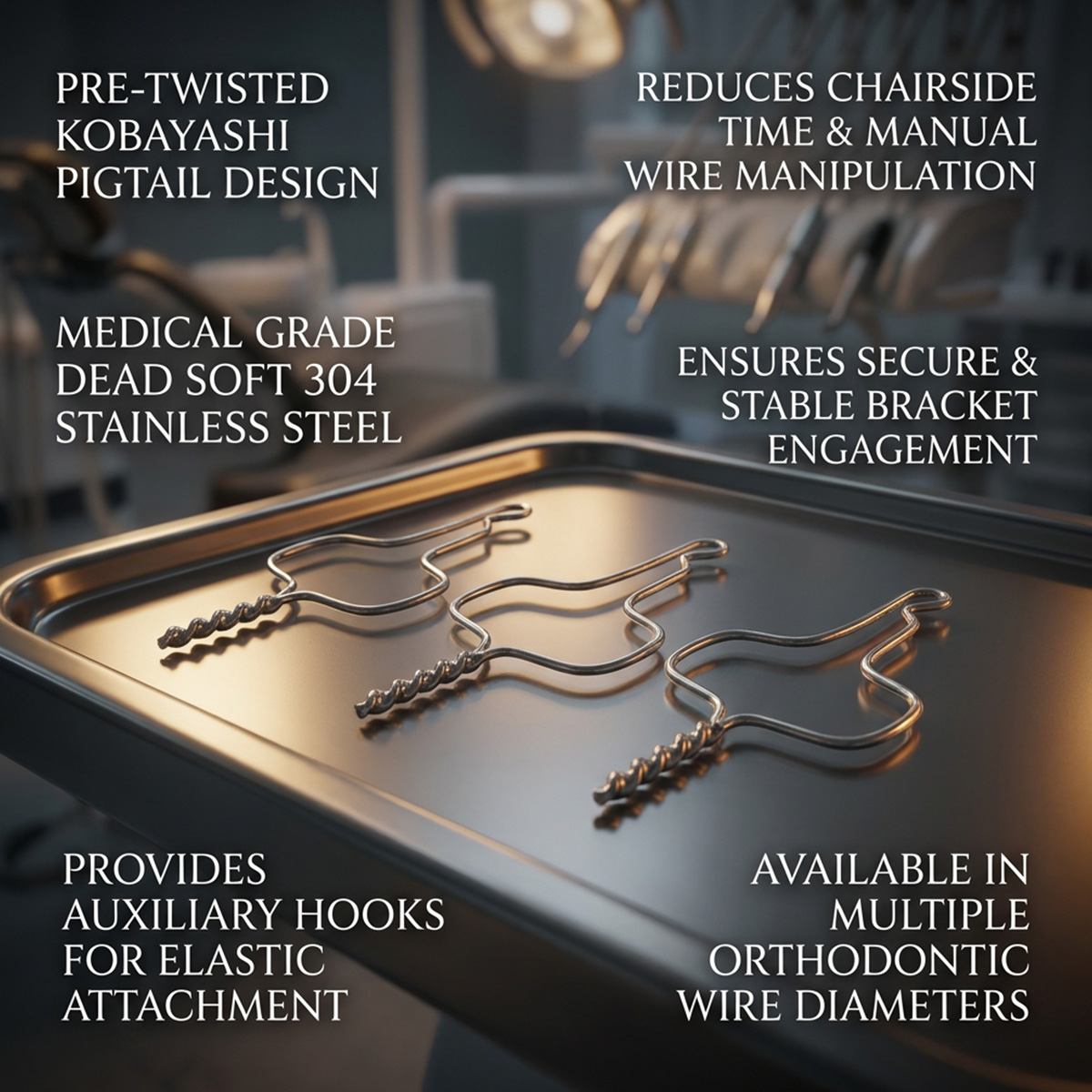 UU Ortho Kobayashi Ligature Wire Twisted Short 2.5cm (Pack of 100)