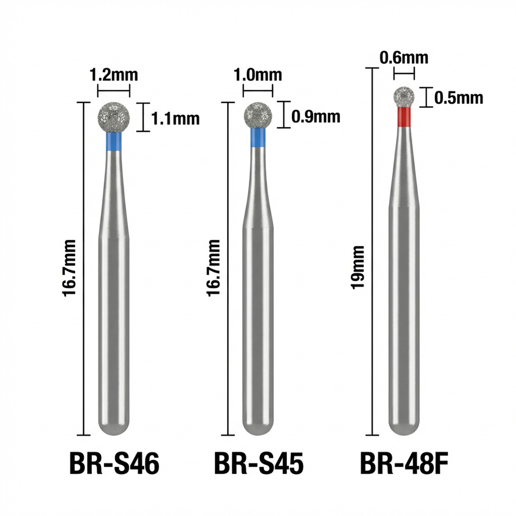 Mani Diamond Burs - Ball Round Type / Br Series