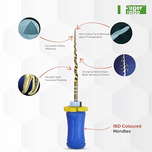 SuperEndo Gold Hand Protaper Files (Pack Of 6)   